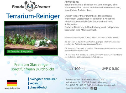 PandaCleaner®  Terrarium Reiniger Einzelflaschen zur Auswahl.