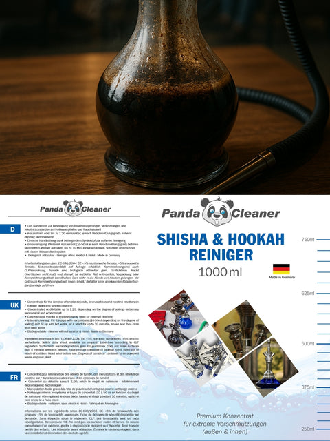 PandaCleaner Wasserpfeifenreiniger Hookah Reiniger 1000ml