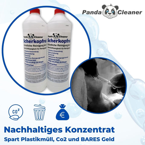 PandaCleaner Scherkopfreiniger 1000ml, 2000ml & 3000ml - Für alle gängigen Hersteller!
