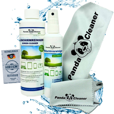 PandaCleaner®  Bildschirmreiniger Set - 100ml Spray + 250ml Nachfüllflasche