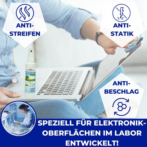 PandaCleaner®  Bildschirmreiniger Set - 100ml Spray + 250ml Nachfüllflasche