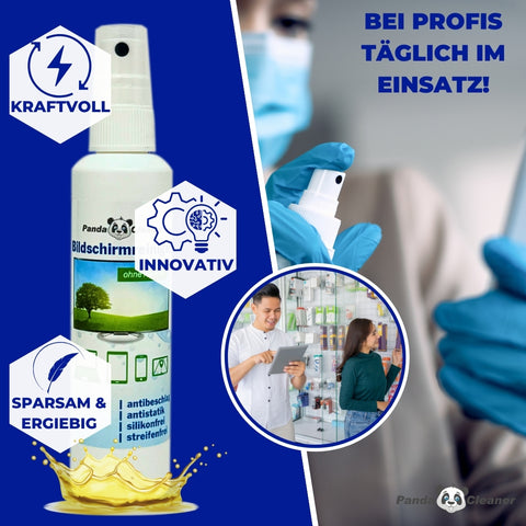 PandaCleaner®  Bildschirmreiniger Set - 100ml Spray + 250ml Nachfüllflasche