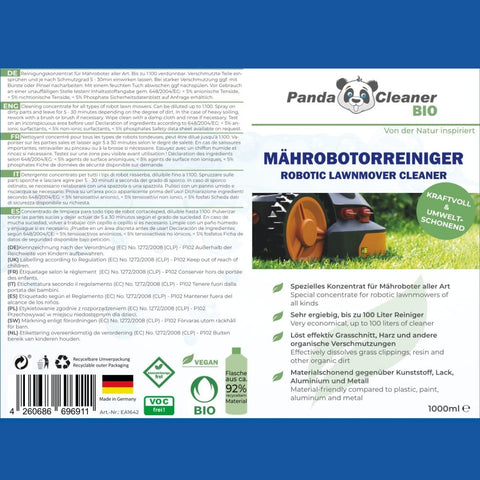 PandaCleaner® 1L Mähroboter Reinigungsmittel für alle Hersteller