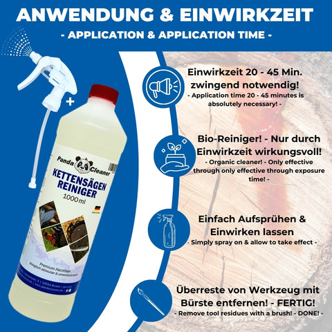 PandaCleaner®  Kettensägenreiniger - Harzentferner div. Größen