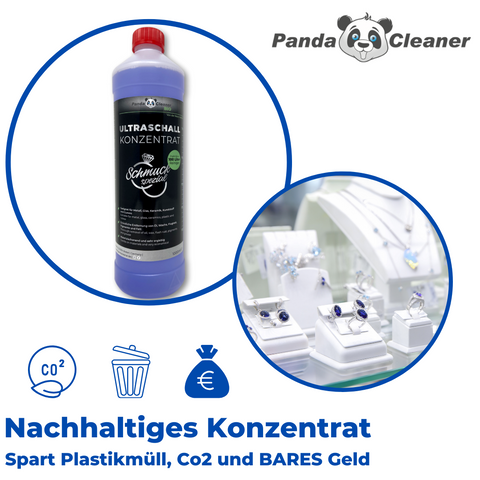PandaCleaner Schmuck Ultraschallreiniger Grafik mit Ressourcenersparnis