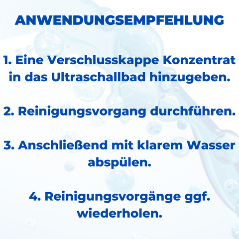 PandaCleaner Schmuckreiniger Grafik mit Anwendungsempfehlung