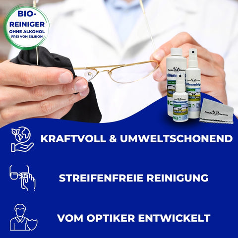 PandaCleaner Brillenreiniger Set 50ml + 100ml + 250ml