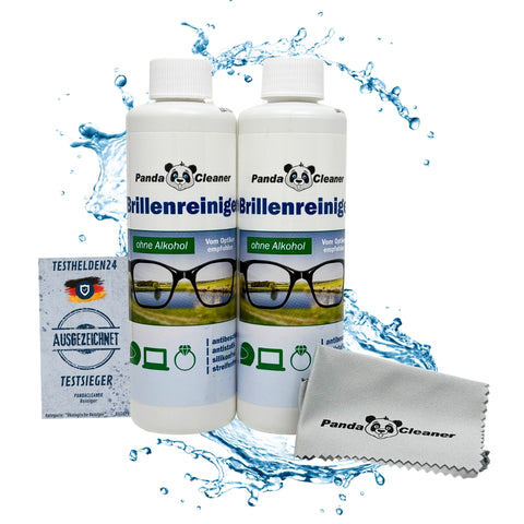 PandaCleaner Brillenreiniger Nachfüll-Set - 2 x 250ml Nachfüllflaschen