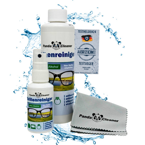 PandaCleaner Brillenreiniger 50ml Pumpflasche + 250ml Nachfüllflasche