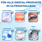 PandaCleaner Dental Konzentrat Ultraschallreiniger - Entfernung von Belägen & Verfärbungen - Für Gebisse, Prothesen, Zahnersatz - Div. Größen