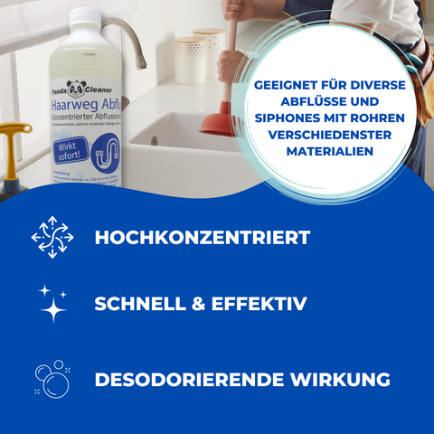 PandaCleaner Haar-Weg Grafik mit Produktvorteilen