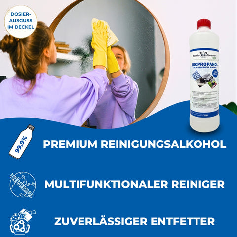 PandaCleaner Isopropanol 99,97% - Reinigungsalkohol zur Reinigung - 5 Liter Kanister