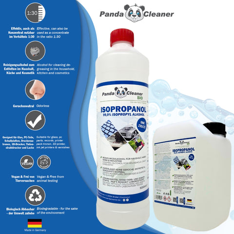 PandaCleaner Isopropanol 99,97% - Reinigungsalkohol zur Reinigung - 5 Liter Kanister