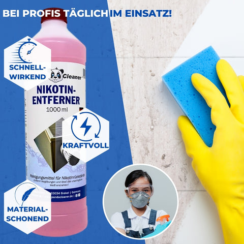 PandaCleaner Nikotin Entferner - Nikotin-Reiniger für Kunststoff 1000ml