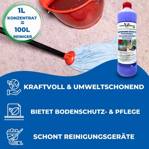 PandaCleaner PVC Bodenreiniger -  Linoleum Reiniger zur Reinigung & Pflege für Vinylboden 1000ml