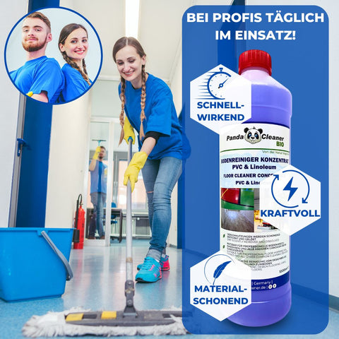 PandaCleaner PVC Bodenreiniger -  Linoleum Reiniger zur Reinigung & Pflege für Vinylboden 1000ml