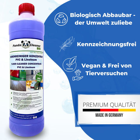 PandaCleaner PVC Bodenreiniger -  Linoleum Reiniger zur Reinigung & Pflege für Vinylboden 1000ml