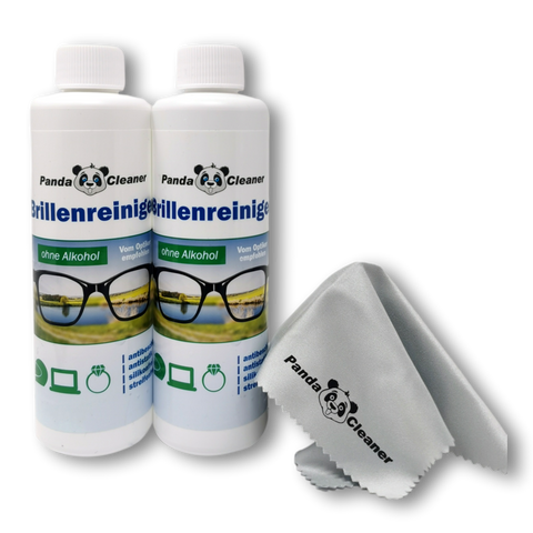 PandaCleaner®  Brillenreiniger Nachfüll-Set - 2 x 250ml Nachfüllflaschen.