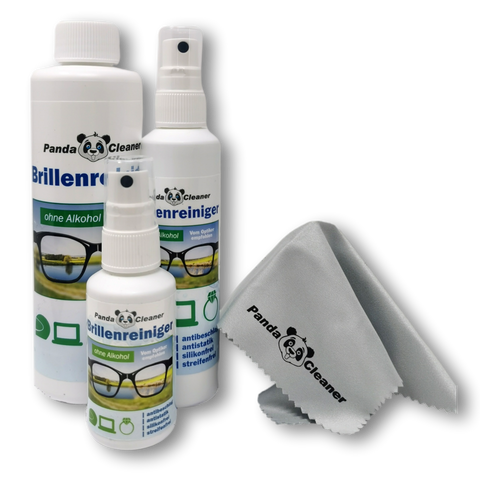 PandaCleaner®  Brillenreiniger Set 50ml + 100ml + 250ml.