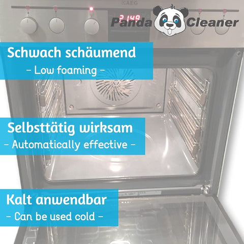 PandaCleaner®  Backofenreiniger + Grillrost Spray 1000ml - Set Inkl. Handschuhe, Pinsel & Reinigungstuch.