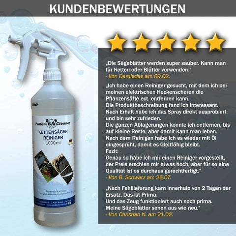 PandaCleaner®  Kettensägenreiniger - Harzentferner div. Größen.