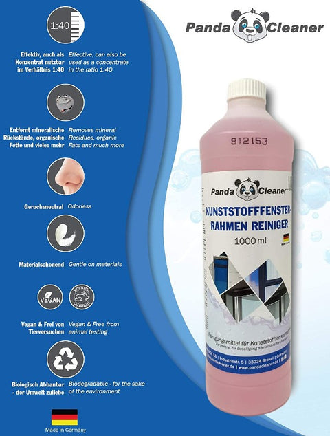 PandaCleaner® Kunststofffensterrahmen Reiniger 1000ml.