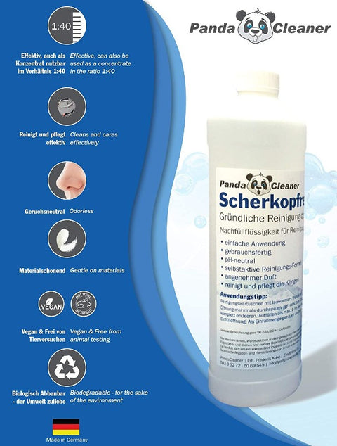 PandaCleaner®  Scherkopfreiniger 2.0 - für alle gängigen Hersteller.