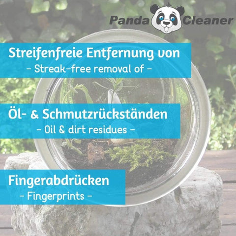 PandaCleaner®  Terrarium Reiniger - 100ml  Sprühflasche + 250ml Nachfüllflasche.