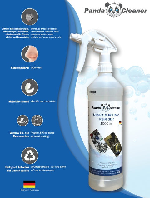 PandaCleaner®  Wasserpfeifenreiniger Hookah Reiniger 1000ml.